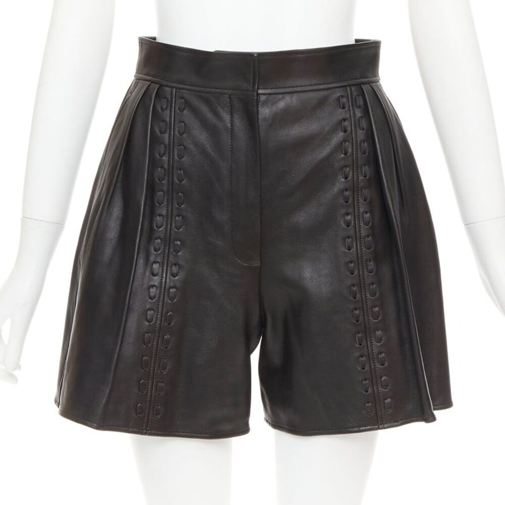 Alexander Mcqueen 2021 Leather Mini Shorts